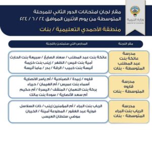 وزارة التربية تعلن مقرات امتحانات الدور الثاني للمتوسطة