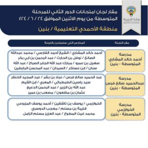 وزارة التربية تعلن مقرات امتحانات الدور الثاني للمتوسطة