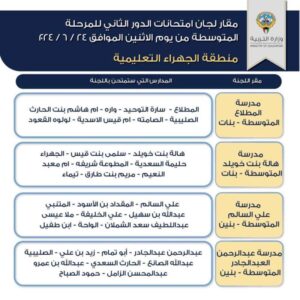 وزارة التربية تعلن مقرات امتحانات الدور الثاني للمتوسطة